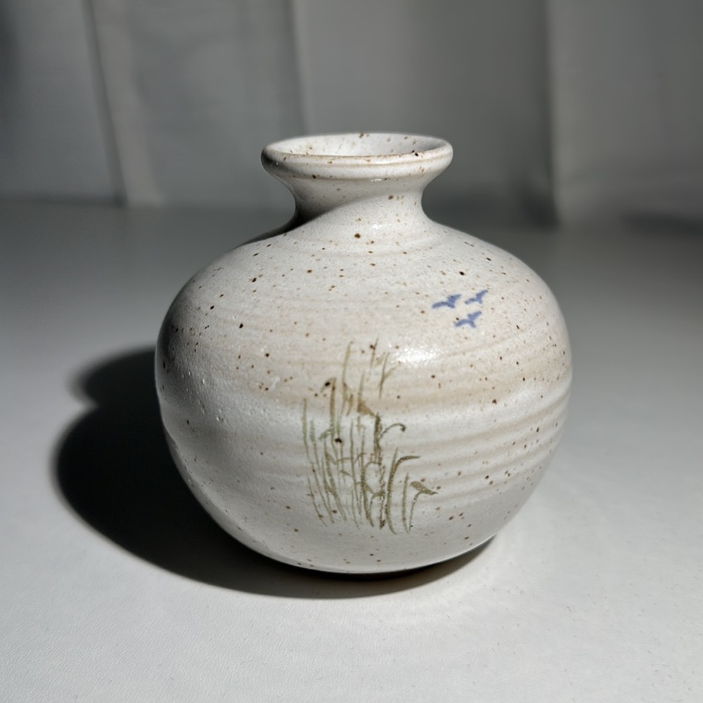 Vintage Signed Handmade Red Clay Studio Pottery Bud Vase
